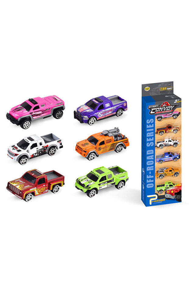 Alloy Sliding Pickup Toy Truck (6 Pcs)