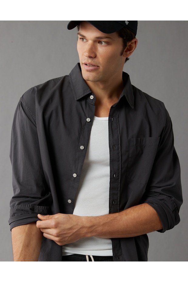 Ae Everyday Poplin Button-Up Shirt