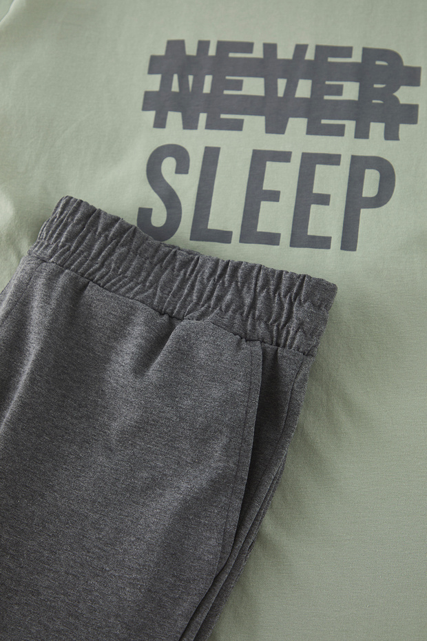 Mint Regular Fit Örme Şortlu Pijama Takımı THMSS21PT0216 - 2