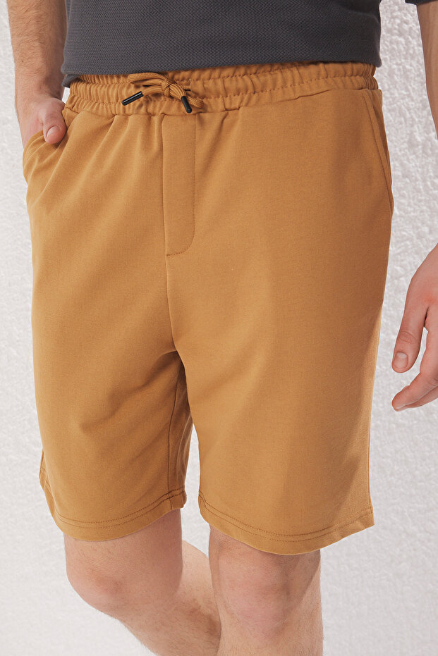 Camel Basic Regular Orta Boy/Normal Kesim Düz Şort TMNSS20SR0068 - 1
