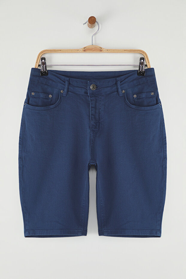 İndigo Regular Fit Esnek Kumaş Denim Kot Şort & Bermuda TMNSS23SR00067 - 5