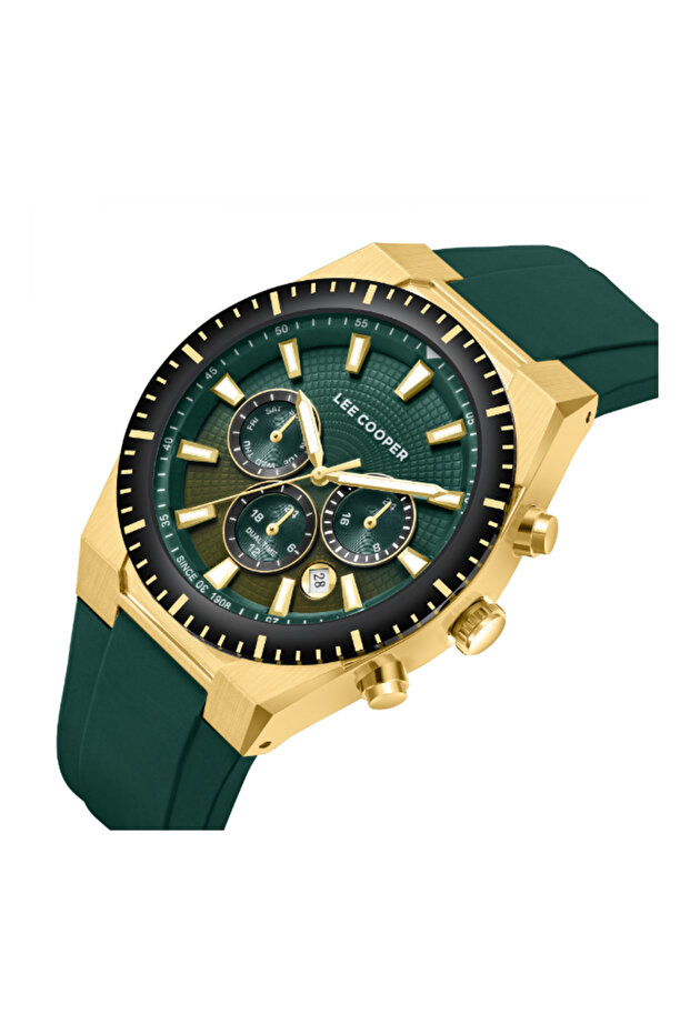 ساعة رجالية متعددة الوظائف بمينا خضراء داكنة - LC08088.177 - 2