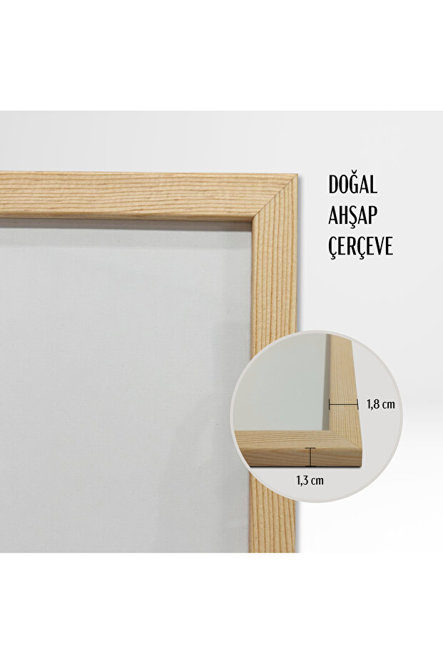Tekli Ahşap Çerçeveli Tablo Tek Parça Poster Tablo TK/826 - 3