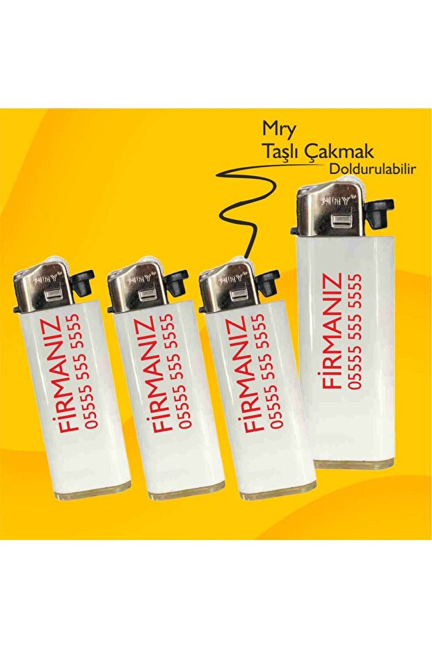 MRY Taşlı Çakmak - 100 Adet Tek yön baskı - 1