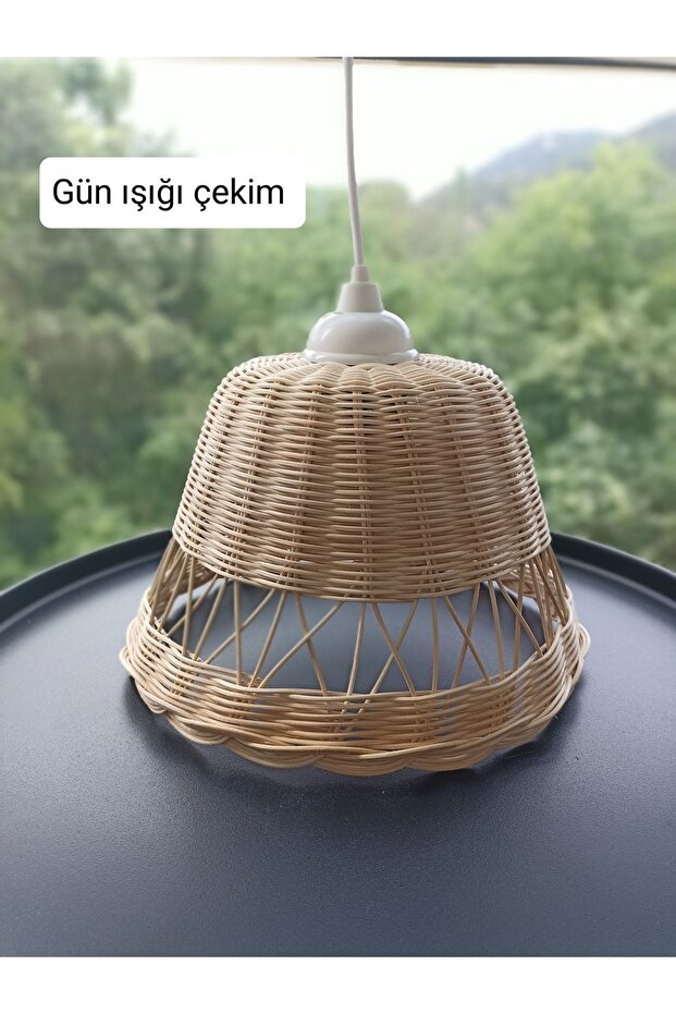Rattan Avize Hasır Bambu Örgü - 1