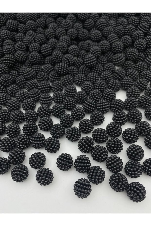 50Gr Black Color 14mm Segmented Blackberry Model Pearl Beads Jewelry Beads (50 Pieces)