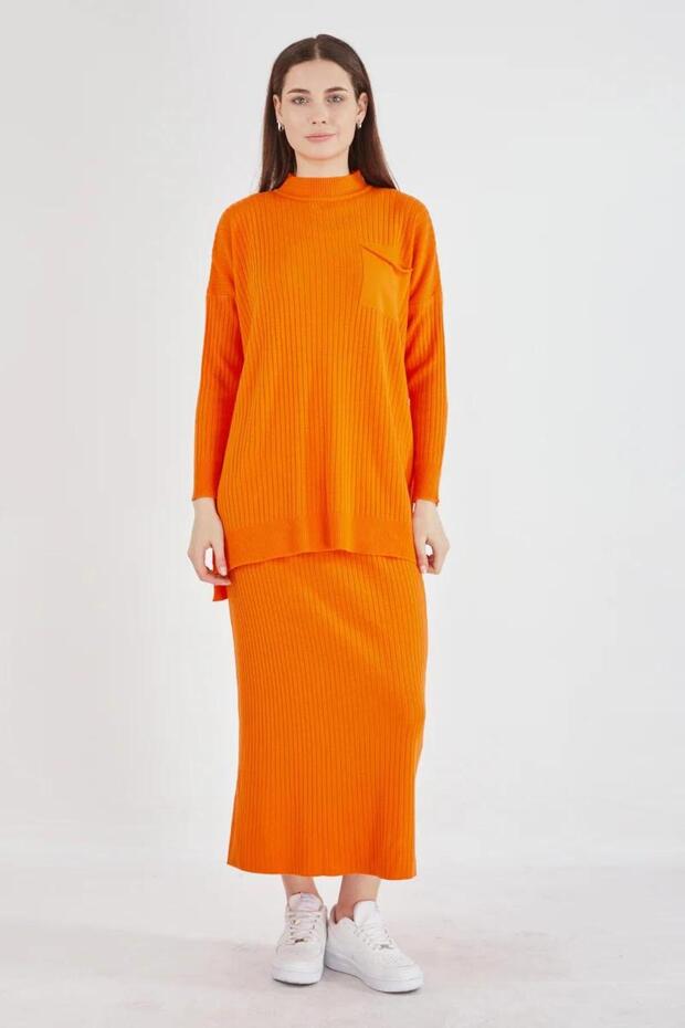 Pocket Detail Selvim Kit Skirt Suit