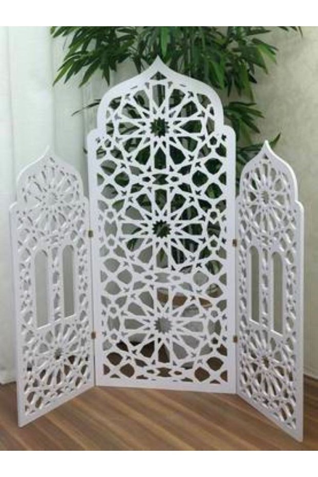 Foldable prayer corner, white color, height 120 cm