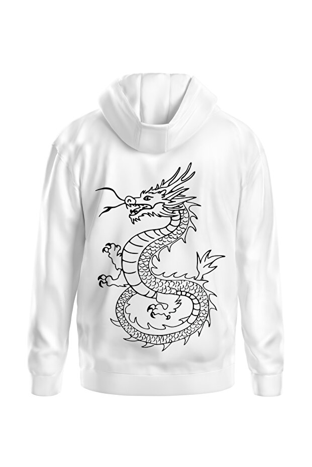 Baskılı Oversize Kapüşonlu Sweatshirt