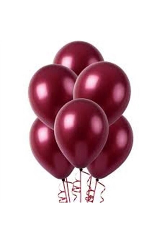 Claret Red Metallic Latex Balloon 10 Pieces