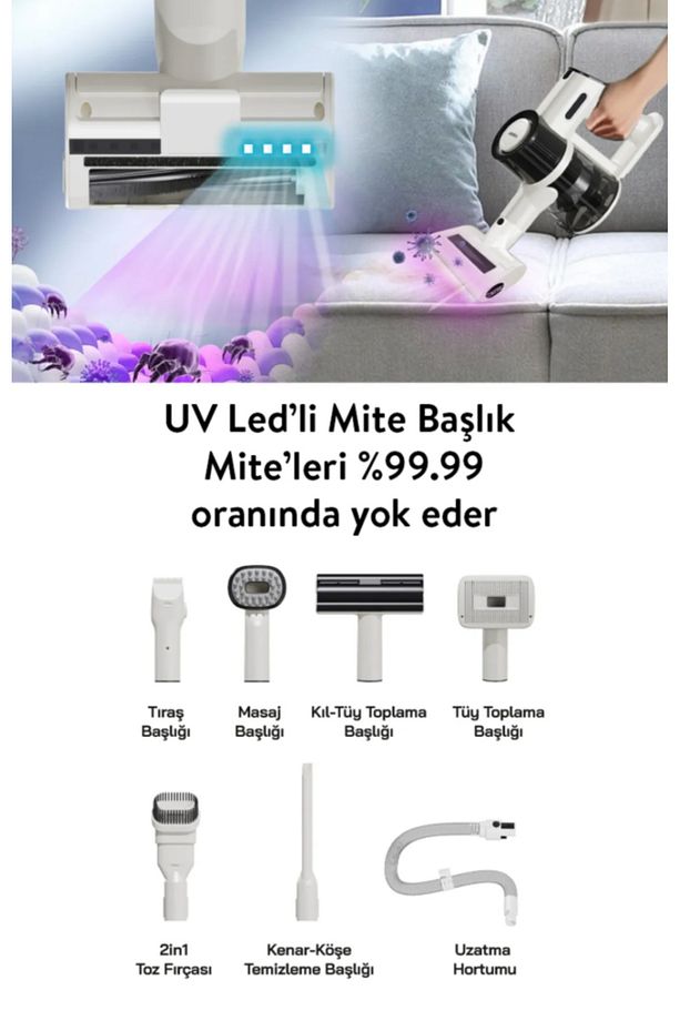SVC-8623 BLDC Motorlu Şarjlı Dikey Kablosuz  Süpürge (Evcil Hayvan Aparatlı) - 4