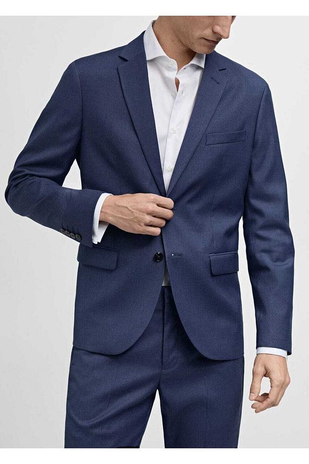 Regular kesimli mikro dokuma blazer ceket - 5