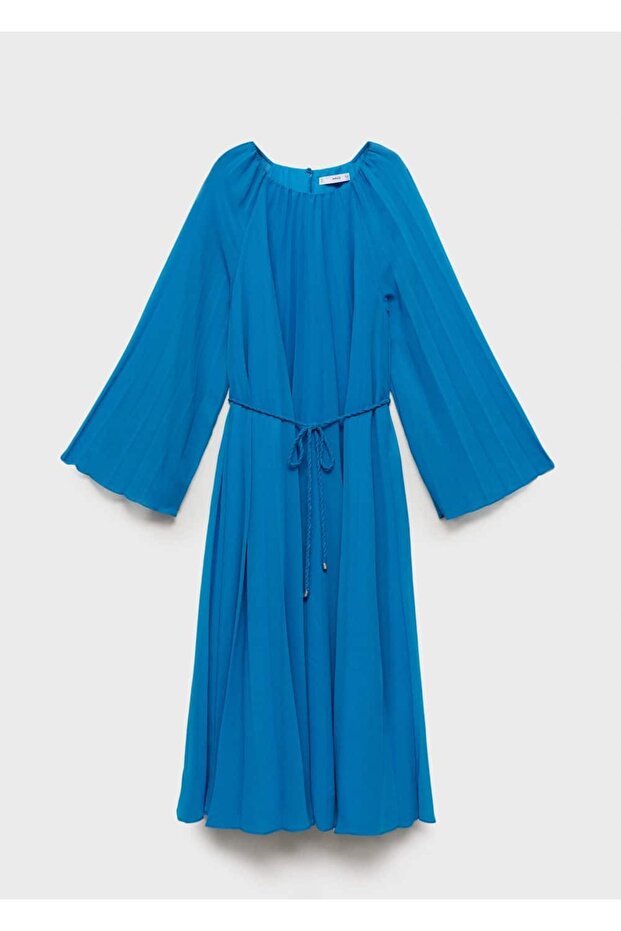 Plissiertes Kleid mit Glockenärmeln - 3