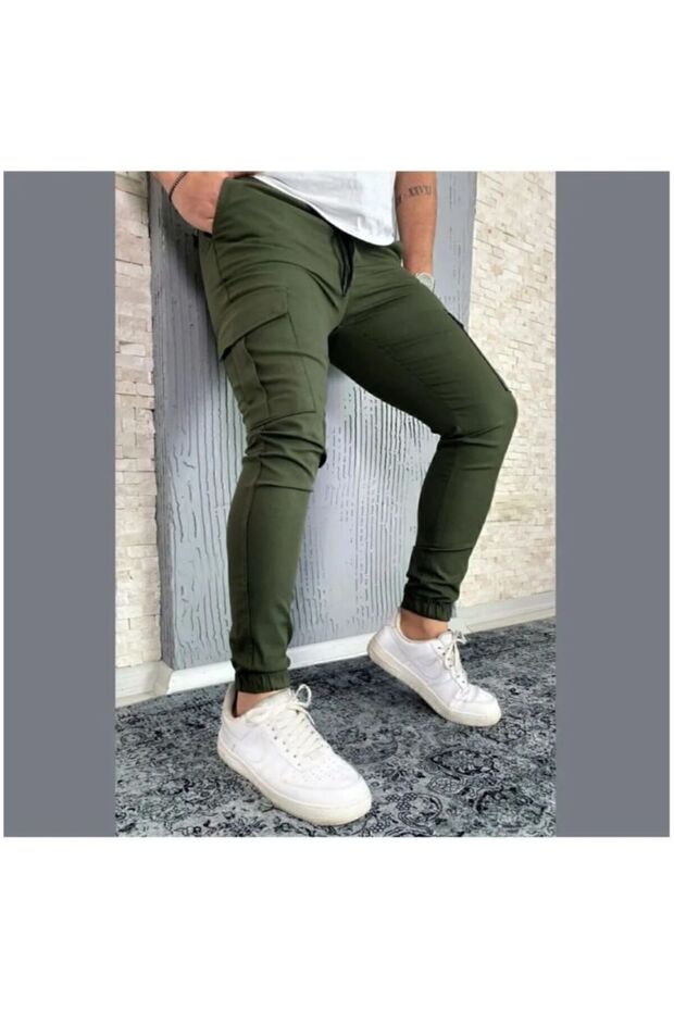 Men's Cargo Pants Jeans Leg Elastic