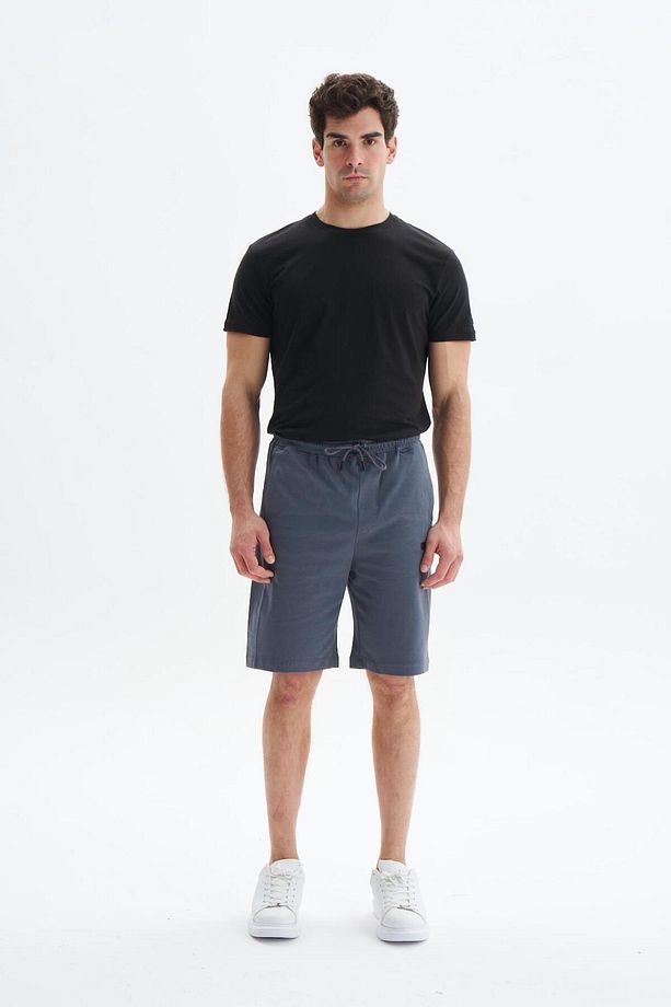 Erkek Gri Regular Fit Basic Süprem % 100 Pamuk Cepli Şort Y29504279002 - 1