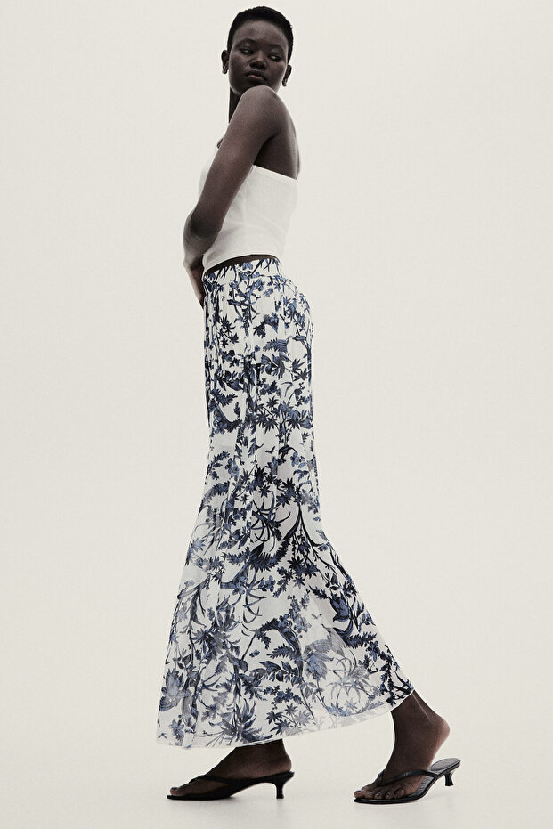 Şifon Maksi Etek - 4