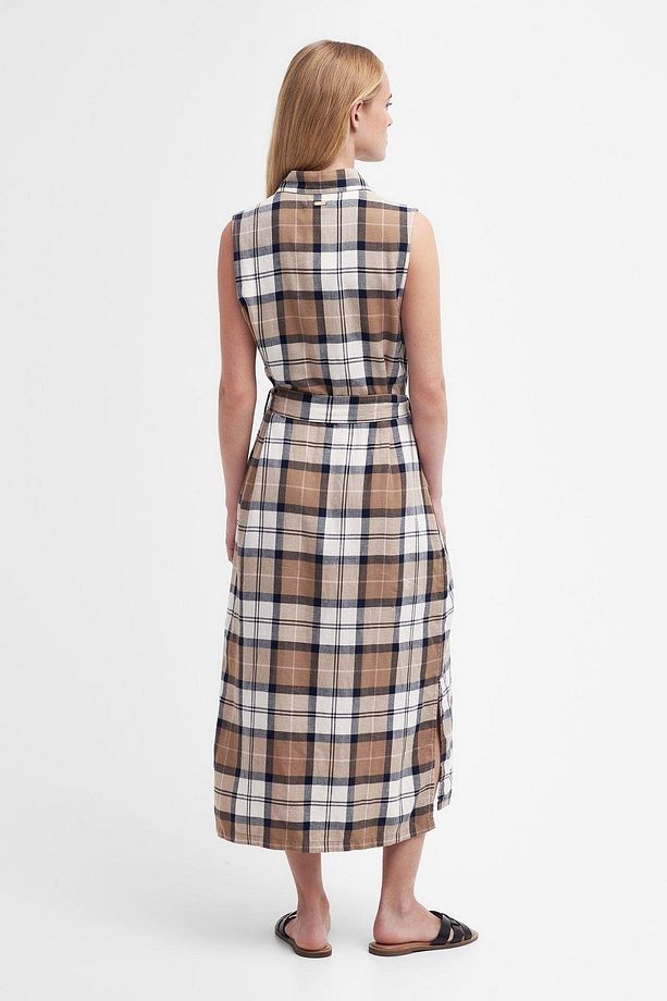 Caroline Tartan Midi Elbise Be54 Primrose Hessian Tartan - 4