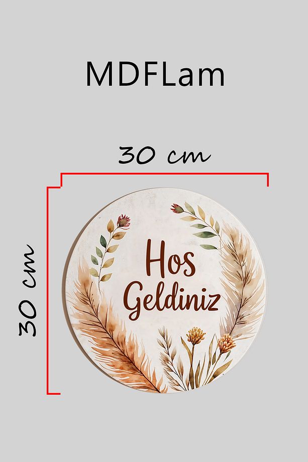 Modern Dijital Baskı Ahşap Renklii Doğal Bohem Kapı Süsü - 3