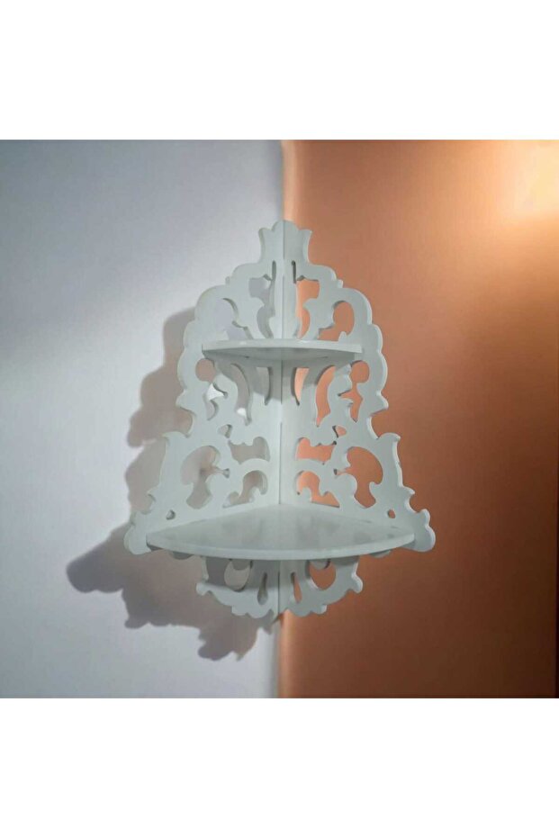 İki Katlı Dekoratif Köşe Raf - 1