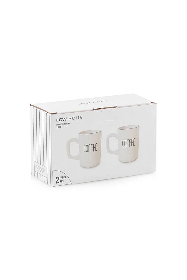 LCW HOME Siyah Baskılı Seramik Kupa 2'li 310 Ml - 4