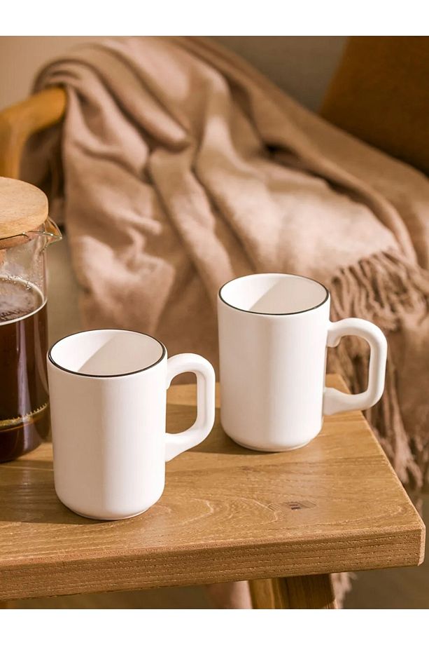 LCW HOME Siyah Baskılı Seramik Kupa 2'li 310 Ml - 2