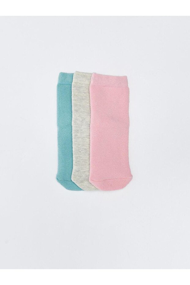 Basic Baby Girl Towel Socks 3-Pack (W2)