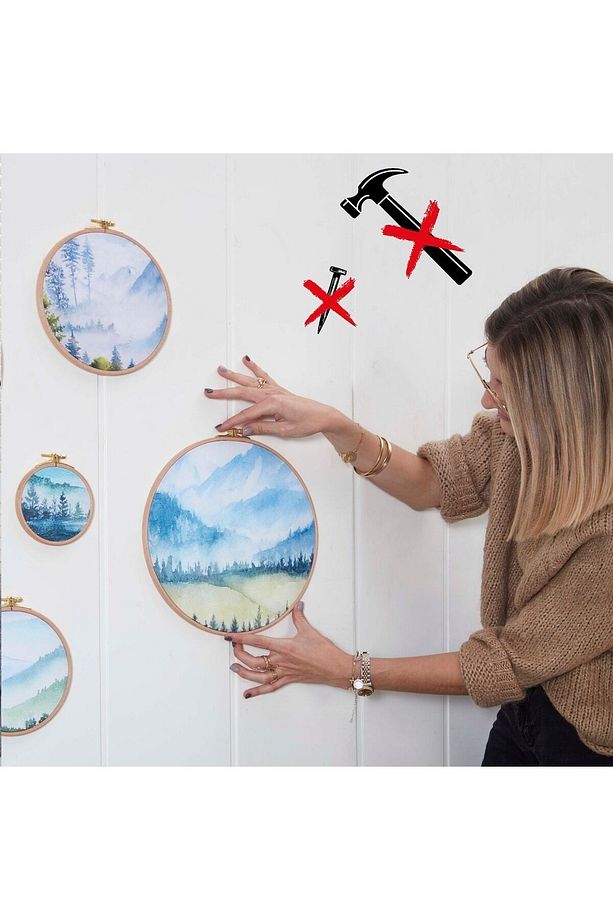 8 Parça Tablo, Çivisiz, Deve Tabanı, Çiçekli Duvar Süsü, Modern Resim Tablosu, Anneler Günü Hediyesi - 3