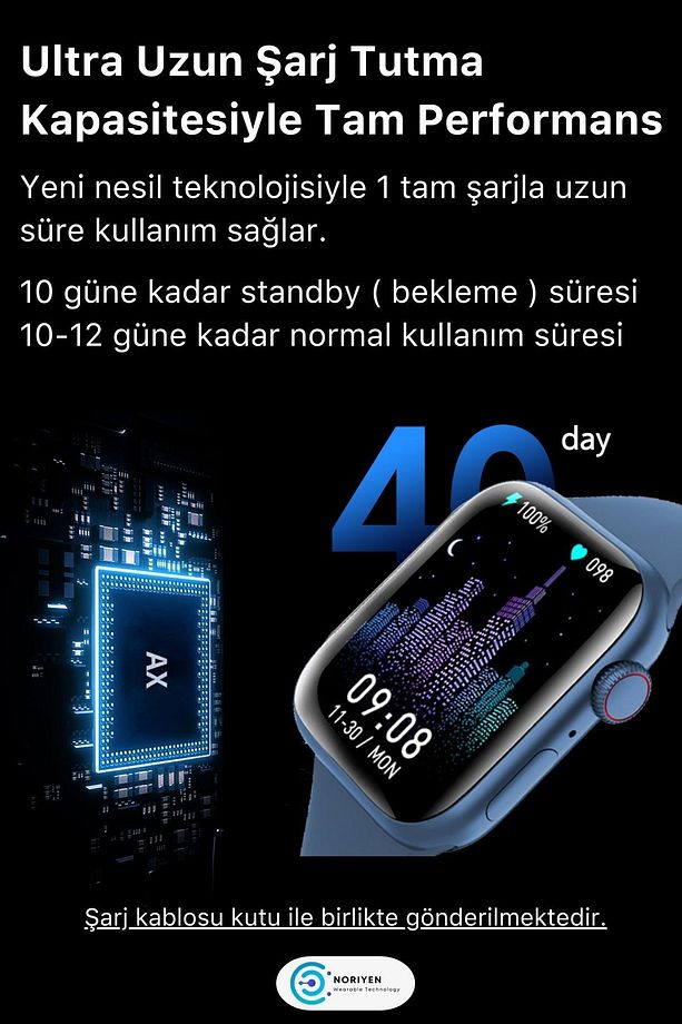 Türkçe Menülü Ios Android Uyumlu Spor Ve Sağlık Sensörlü Bluetooth Aramalı Siyah Akıllı Saat - 6