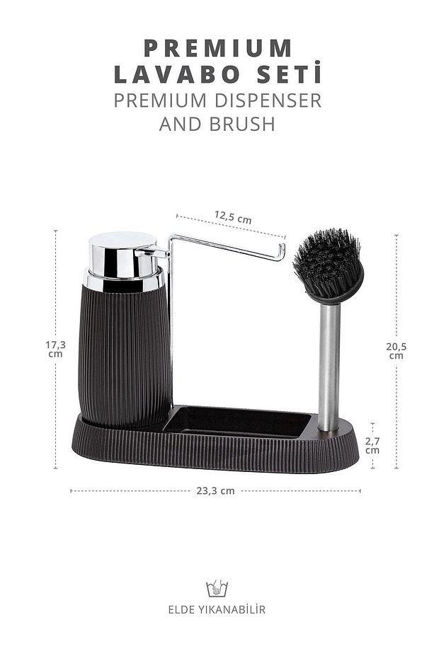 Siyah Premium Fırçalık ve Sabunluk Lavabo Seti - 2
