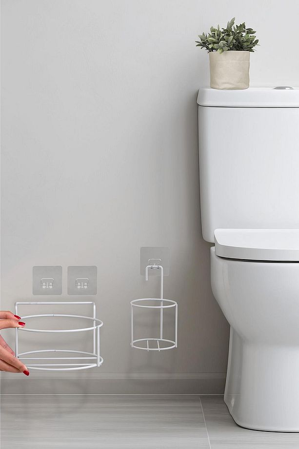 Beyaz Eko Magic Askılı Yuvarlak Mina 2'li Wc Kova Ve Fırça Seti - 2