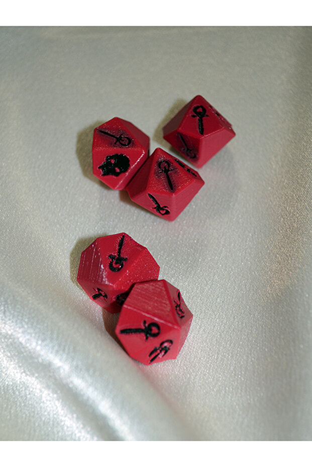 Vampire: The Masquerade RPG 18 Adet Zar – 3D Baskı Vampir Zar Seti - 5