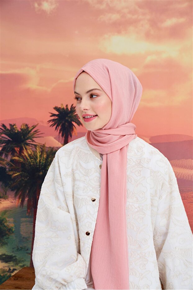 Lien Örme Şal Pudra - 6