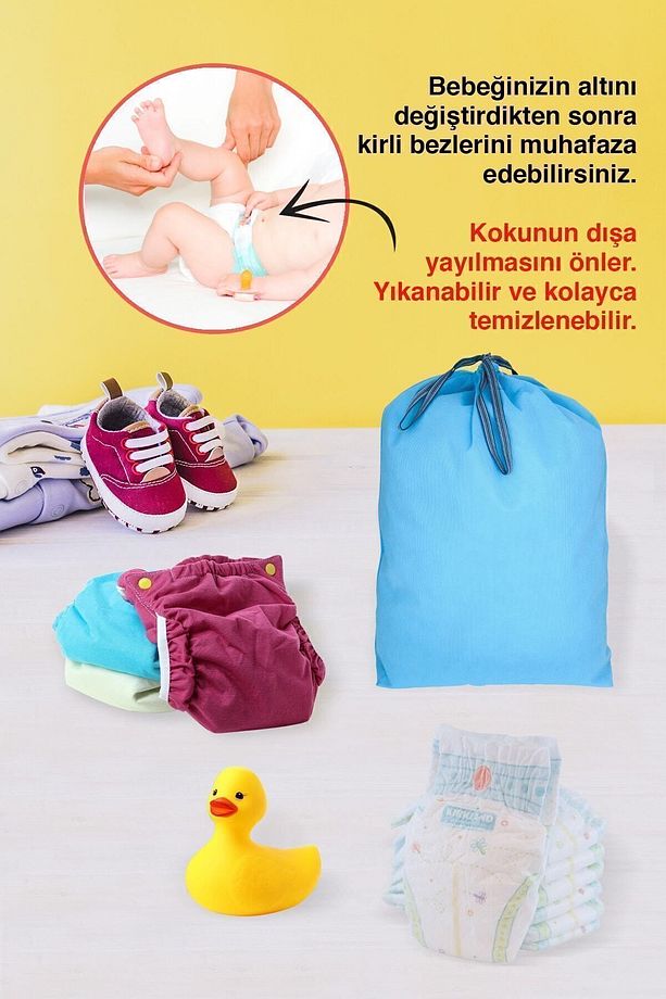 Mayo Torbası Bebek Bezi Torbası Kirli Temiz Kıyafet Torbası Valiz Içi Organizer Oyuncak Torbası - 6