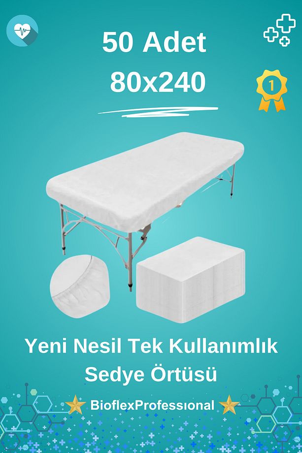 tek kullanımlık sedye örtüsü disposable stretcher cover turkey 50 ADET - 1