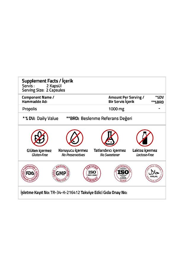 Propolis 1000 mg 60 Capsules - 3