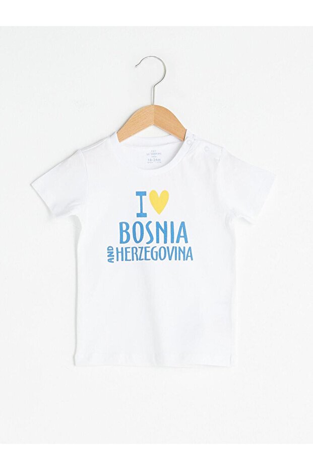 Crew Neck Short Sleeve Printed Cotton Baby Boy T-Shirt (S1)