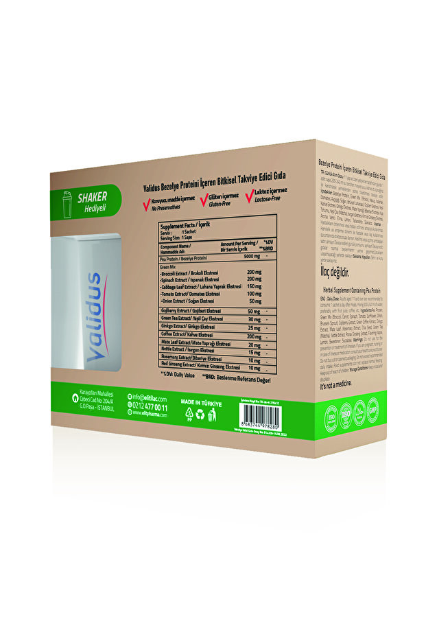 Green Mix Bitkisel Protein Şase - Shaker Hediyeli - 3