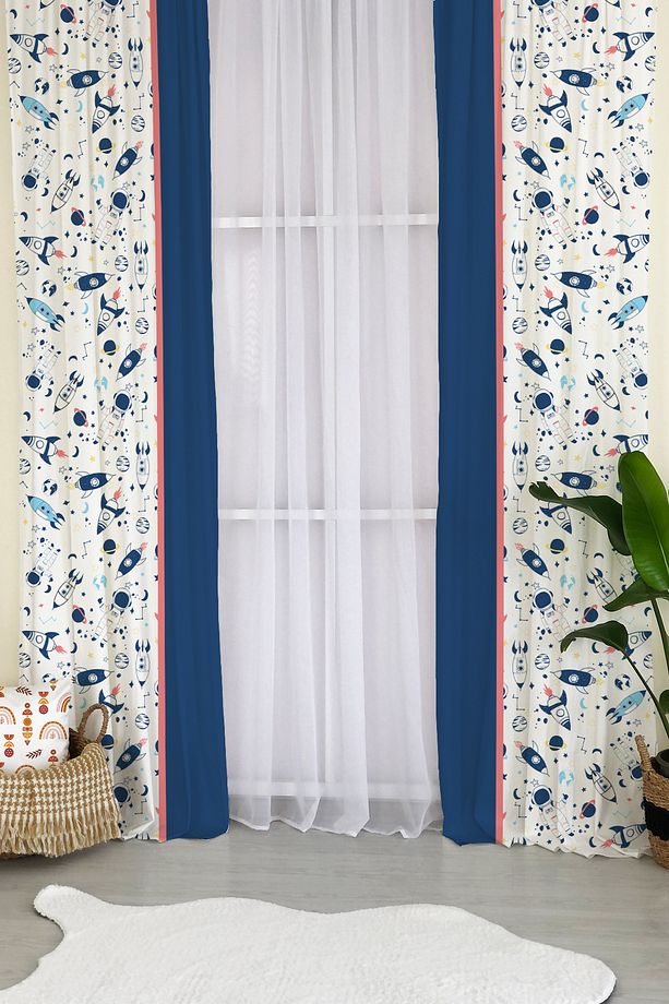 Tek Kanat  Uzay Desen Fon Perde Modeli F1095 140 X 260 cm - 2