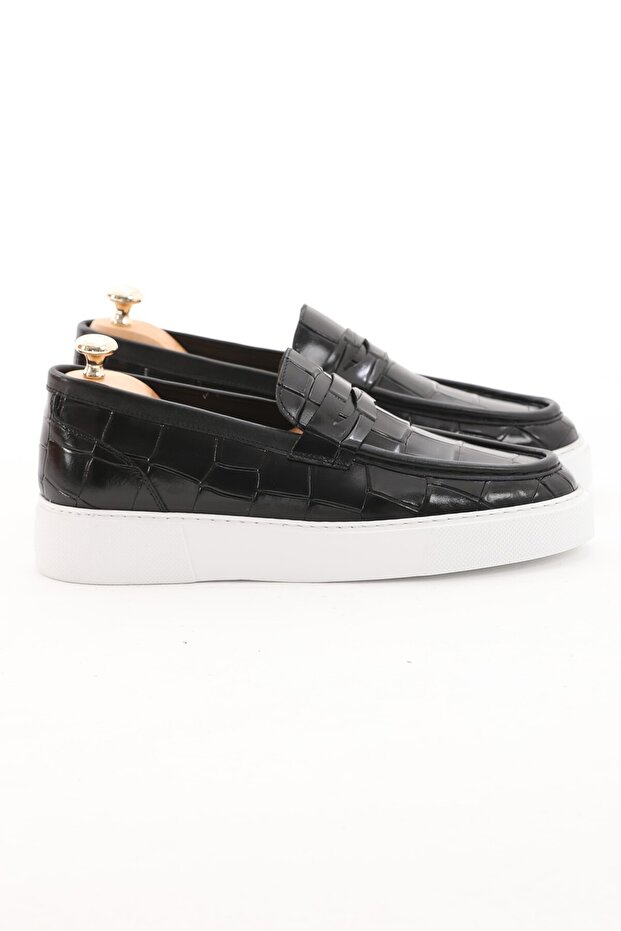 Carlo Model Genuine Crocodile Leather Casual Shoes