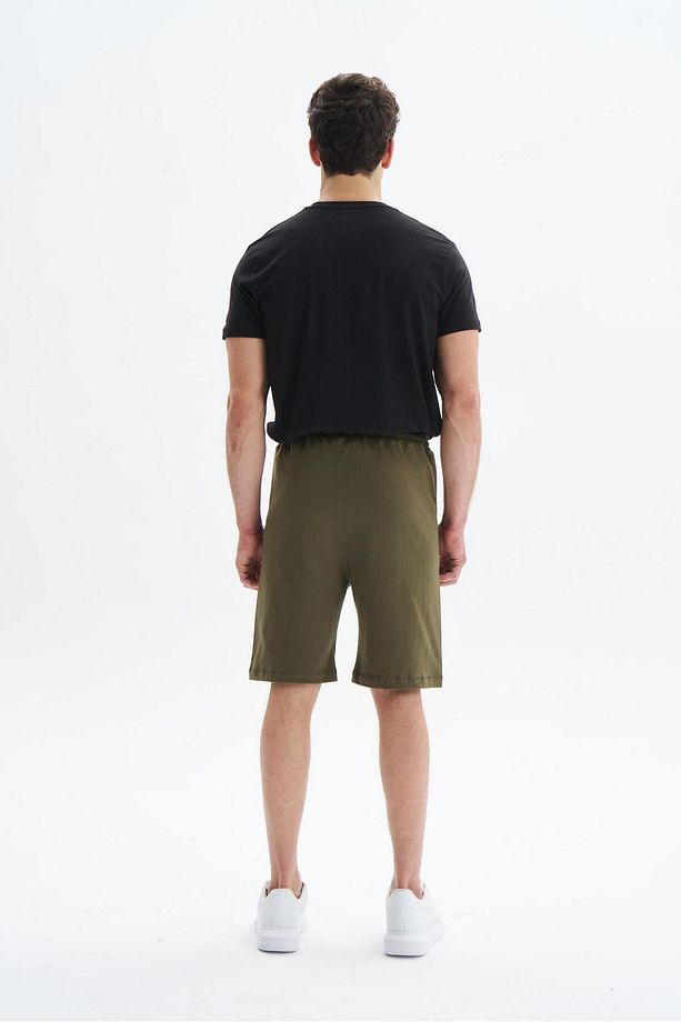 Erkek Haki Regular Fit Basic Süprem % 100 Pamuk Cepli Şort Y29504279002 - 5