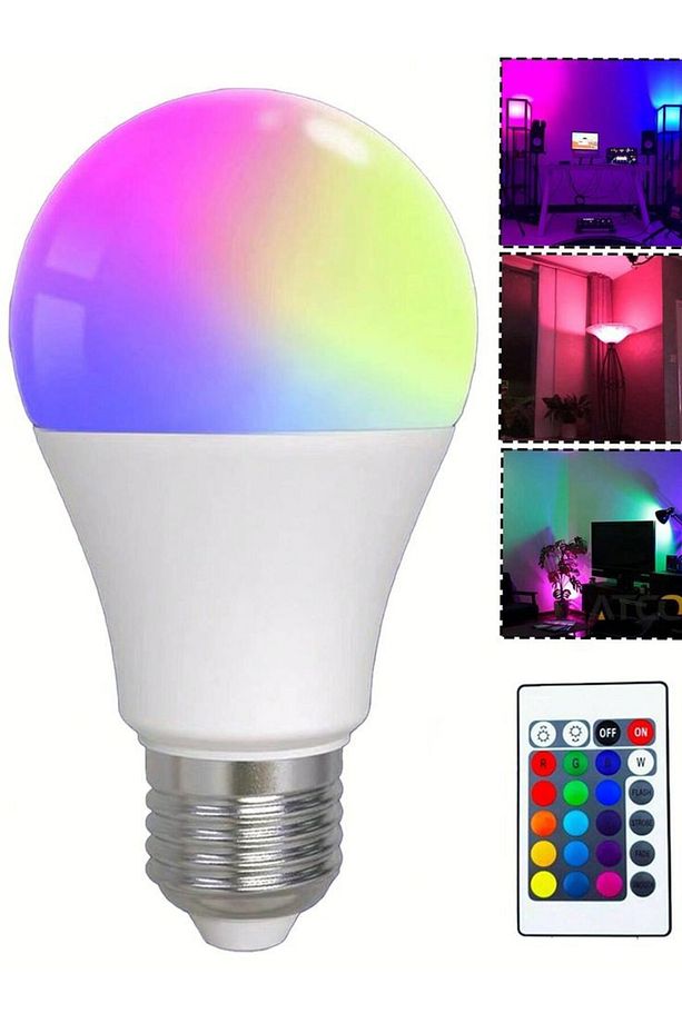 Prize Tak Çalıştır Kumandalı, 16 Farklı Işık Renkli, Çakar Modlu Akıllı Led Ampul Kaliteli RGB Ampul - 8