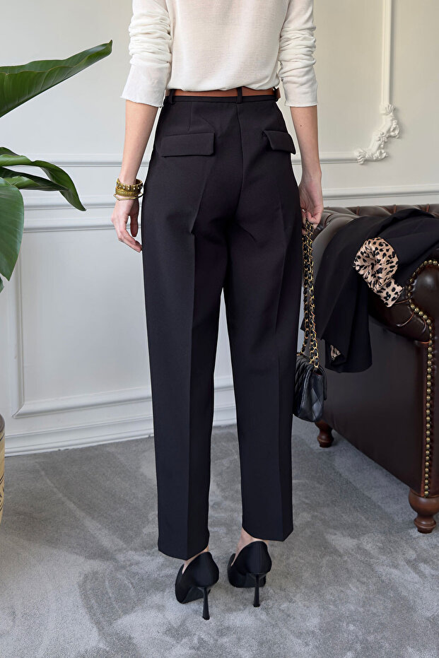 Leopard Sleeve Layered Jacket Set - Black - 6