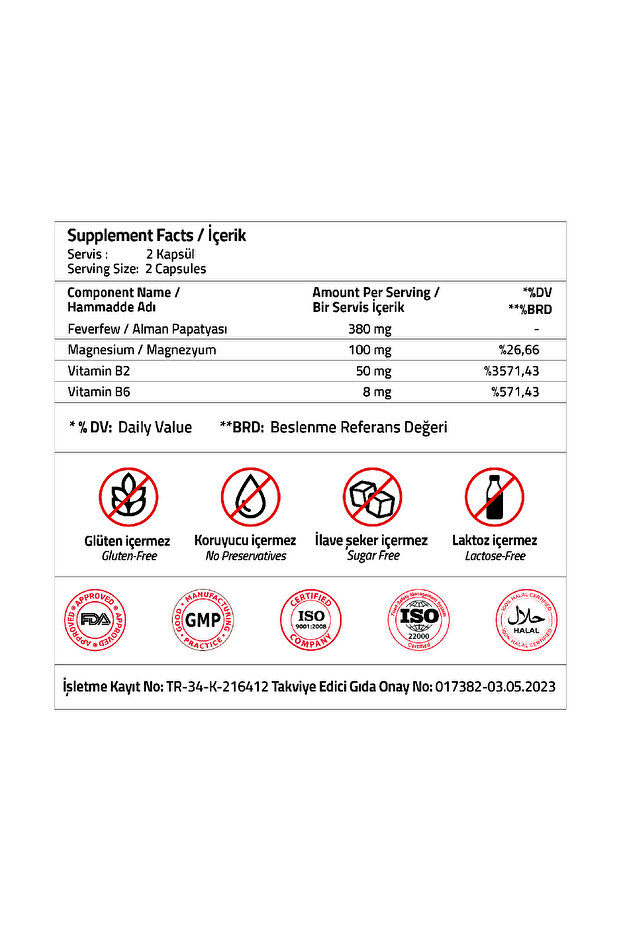Feverfew 380 Mg 30 Capsules - 3
