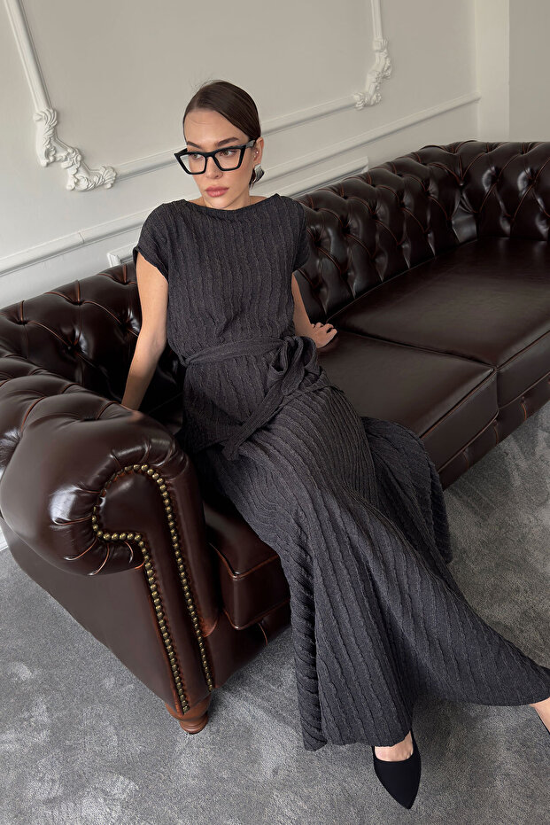 Design Knitted Set - Anthracite - 6