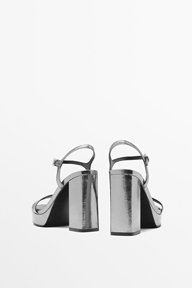 Deri platform sandalet - 4