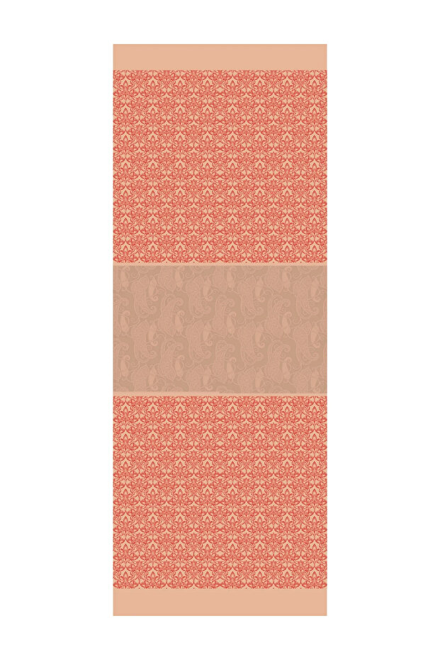 Nora Pattern Double Sided Shawl Mink-Red - 7