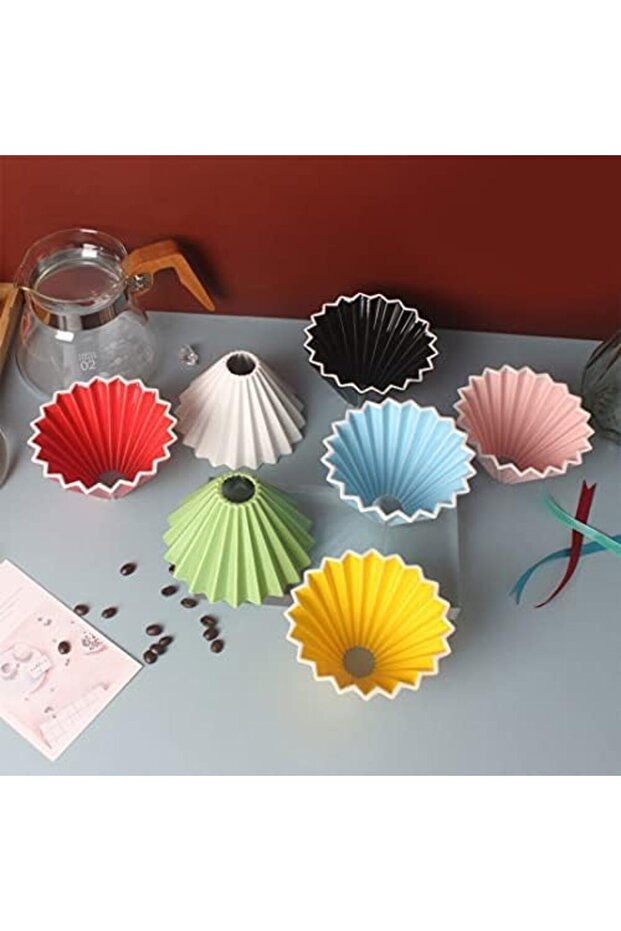 مصفاة قهوة سيراميكية v02 متعرجة باللون الأزرق - 3