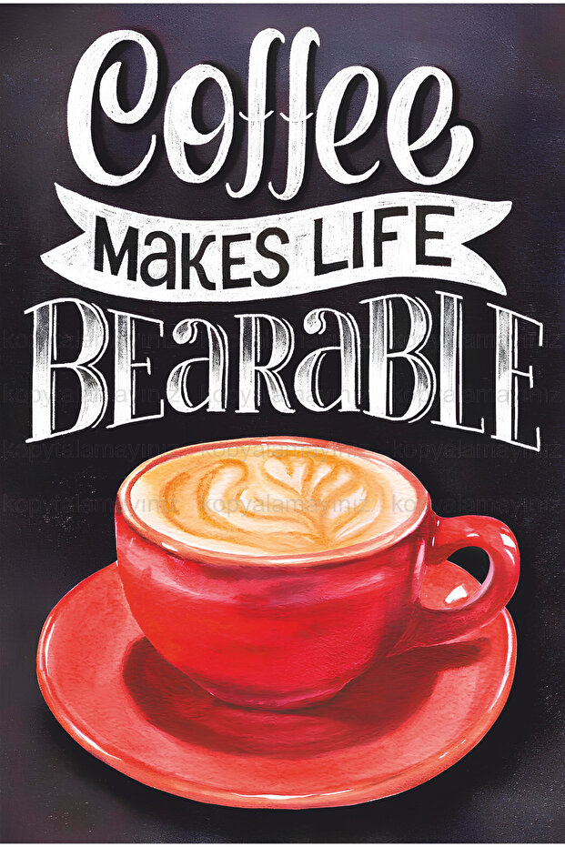 Coffee Life Makes Foldable Home Kitchen Cafe Decoration Painting Retro Wood Poster