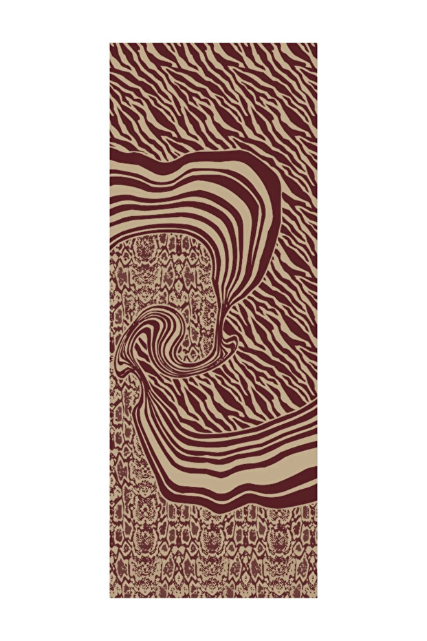 Riad Pattern Double Sided Shawl Plum-Salmon - 6