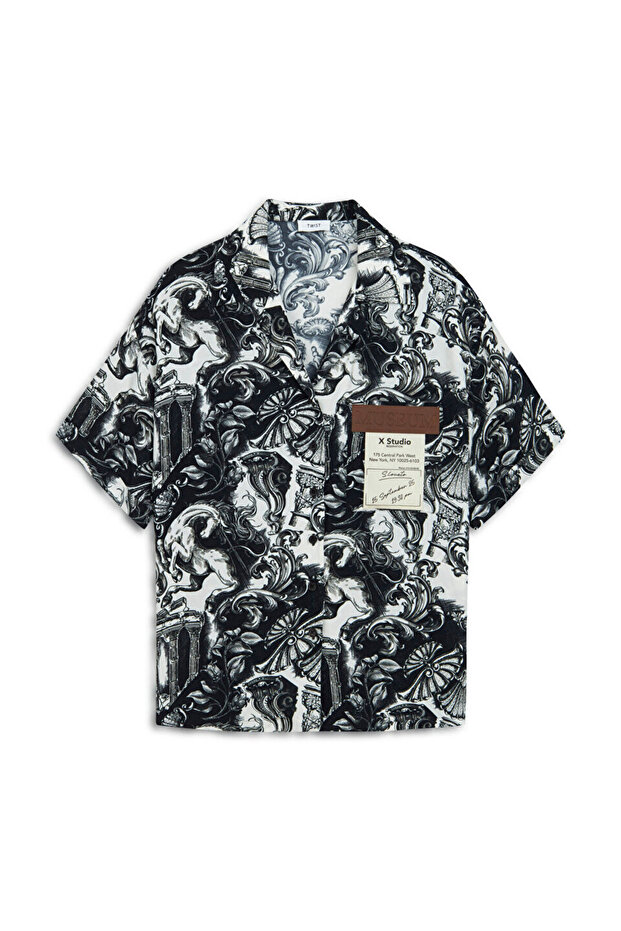 DESENLİ OVERSIZE GÖMLEK - 3